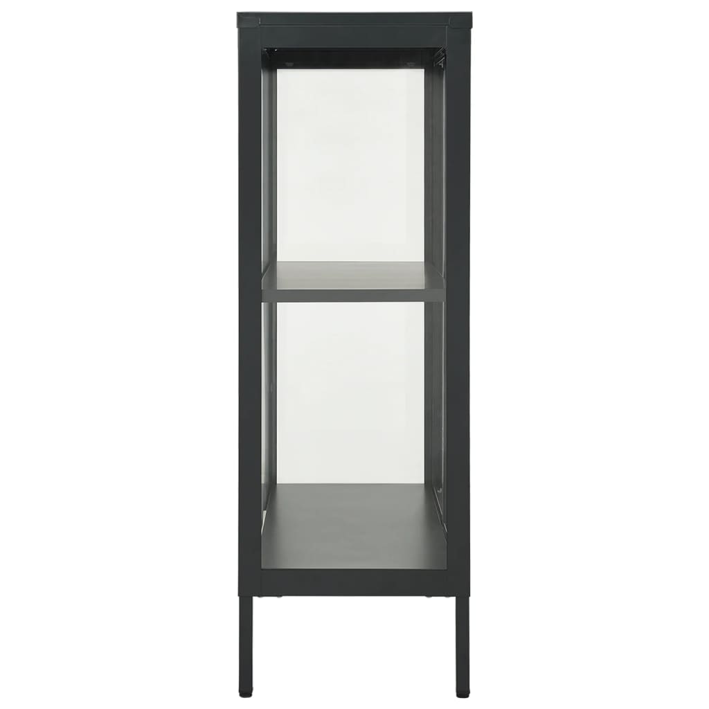 vidaXL Servantă, antracit, 75x35x105 cm, oțel și sticlă vidaXL Servantă, antracit, 75x35x105 cm, oțel și sticlă