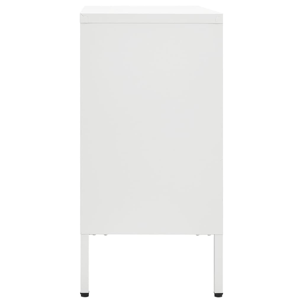 vidaXL Servantă, alb, 75x35x70 cm, oțel și sticlă securizată vidaXL Servantă, alb, 75x35x70 cm, oțel și sticlă securizată