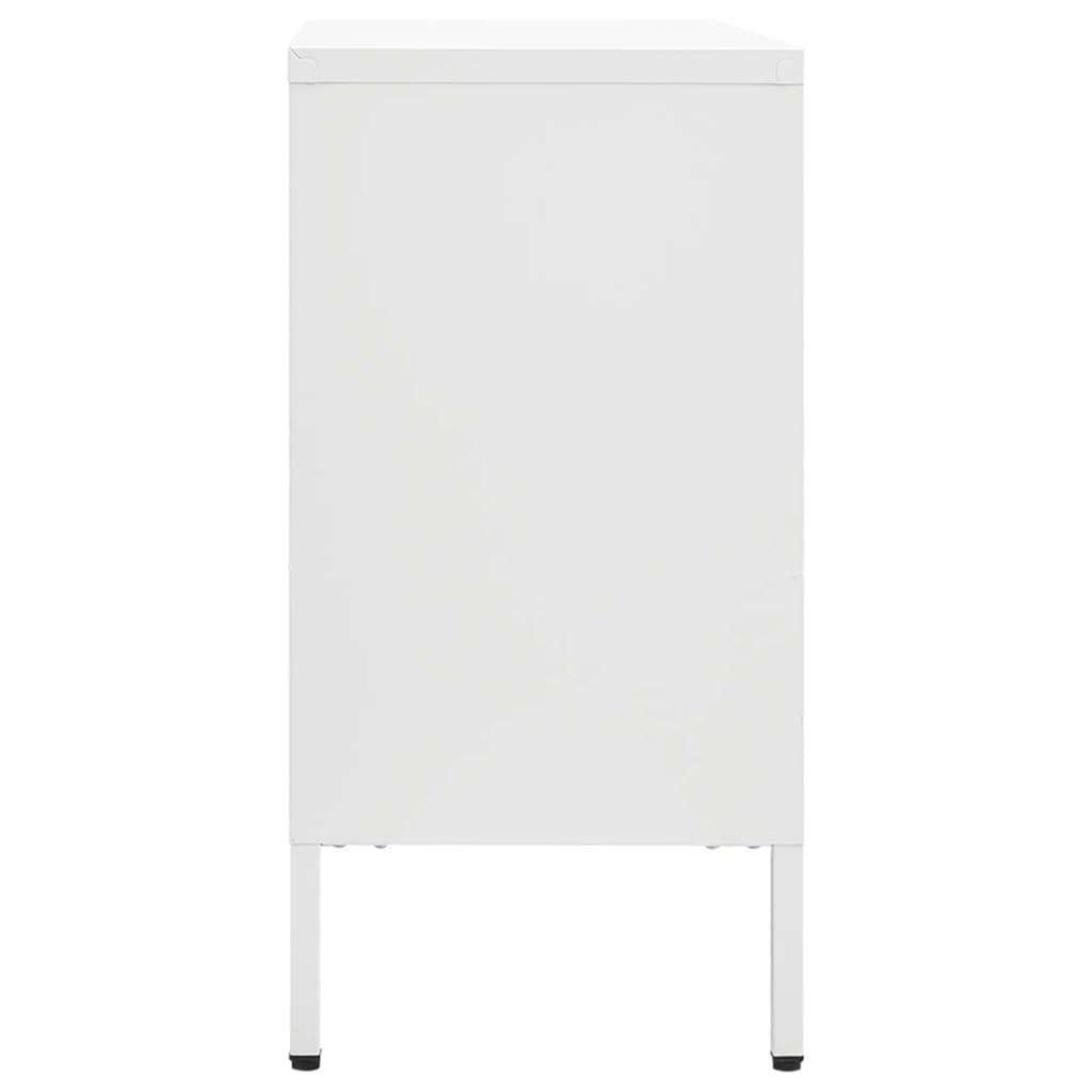 vidaXL Servantă, alb, 105x35x70 cm, oțel și sticlă securizată