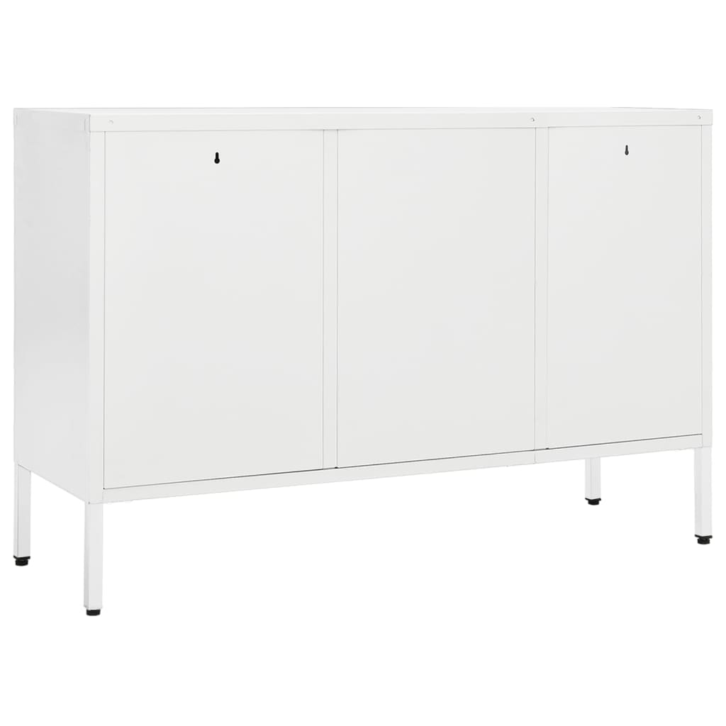 vidaXL Servantă, alb, 105x35x70 cm, oțel și sticlă securizată