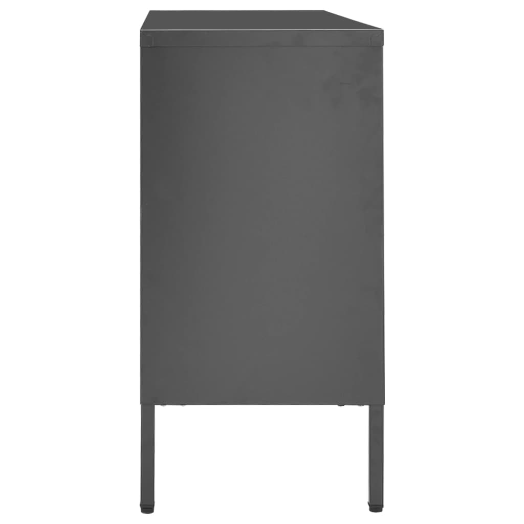 vidaXL Servantă, antracit, 105x35x70 cm, oțel și sticlă securizată vidaXL Servantă, antracit, 105x35x70 cm, oțel și sticlă securizată