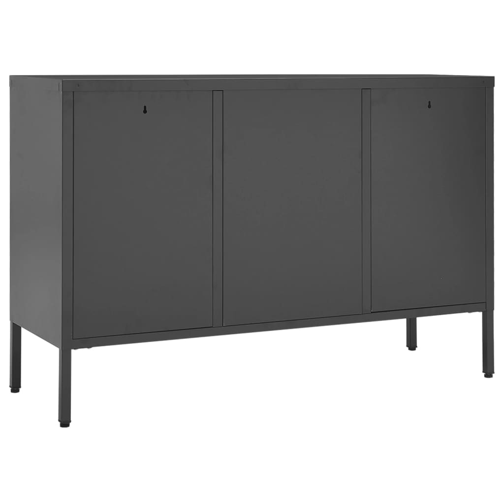 vidaXL Servantă, antracit, 105x35x70 cm, oțel și sticlă securizată vidaXL Servantă, antracit, 105x35x70 cm, oțel și sticlă securizată