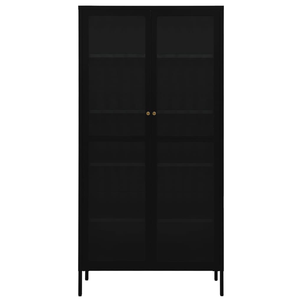 vidaXL Vitrină, negru, 90x40x180 cm, oțel și sticlă securizată