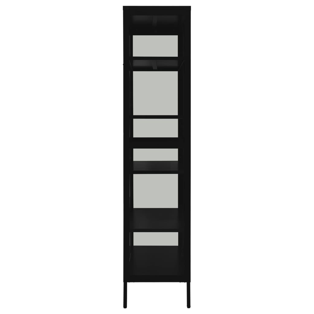 vidaXL Vitrină, negru, 90x40x180 cm, oțel și sticlă securizată