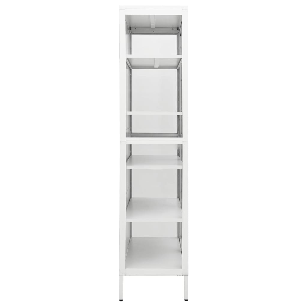 vidaXL Vitrină, alb, 90x40x180 cm, oțel și sticlă securizată