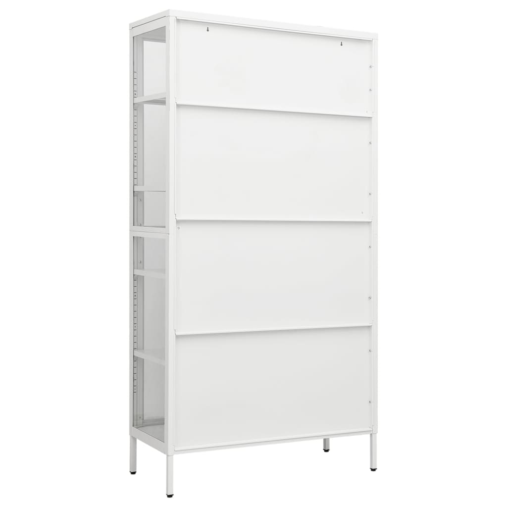 vidaXL Vitrină, alb, 90x40x180 cm, oțel și sticlă securizată