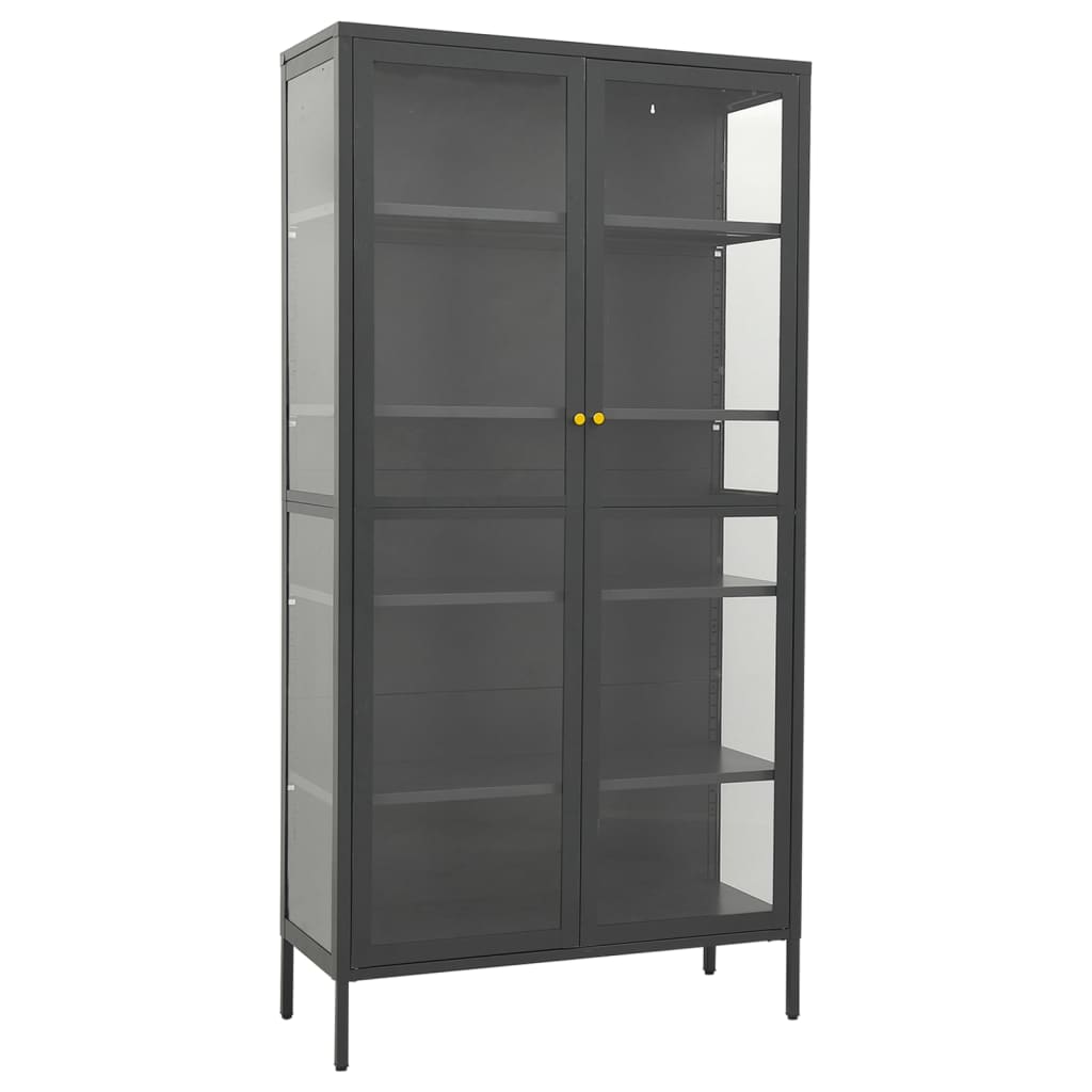 vidaXL Vitrină, antracit, 90x40x180 cm, oțel și sticlă securizată