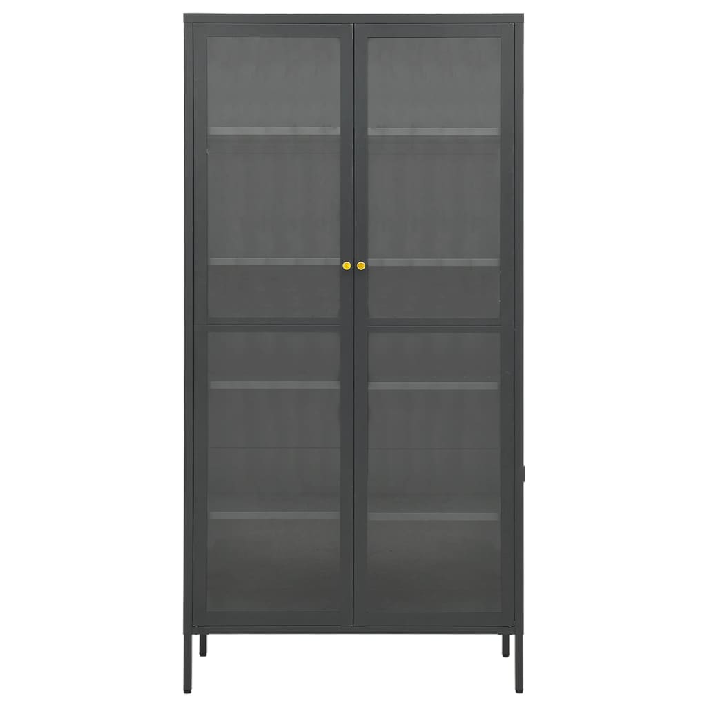 vidaXL Vitrină, antracit, 90x40x180 cm, oțel și sticlă securizată