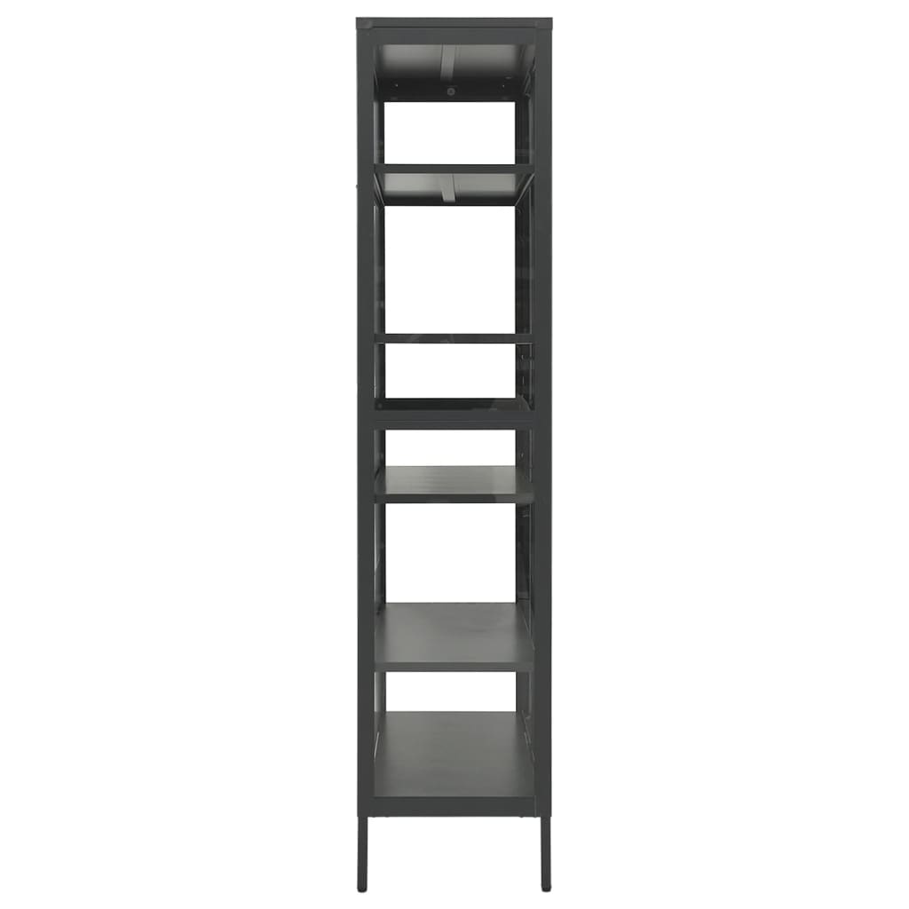 vidaXL Vitrină, antracit, 90x40x180 cm, oțel și sticlă securizată