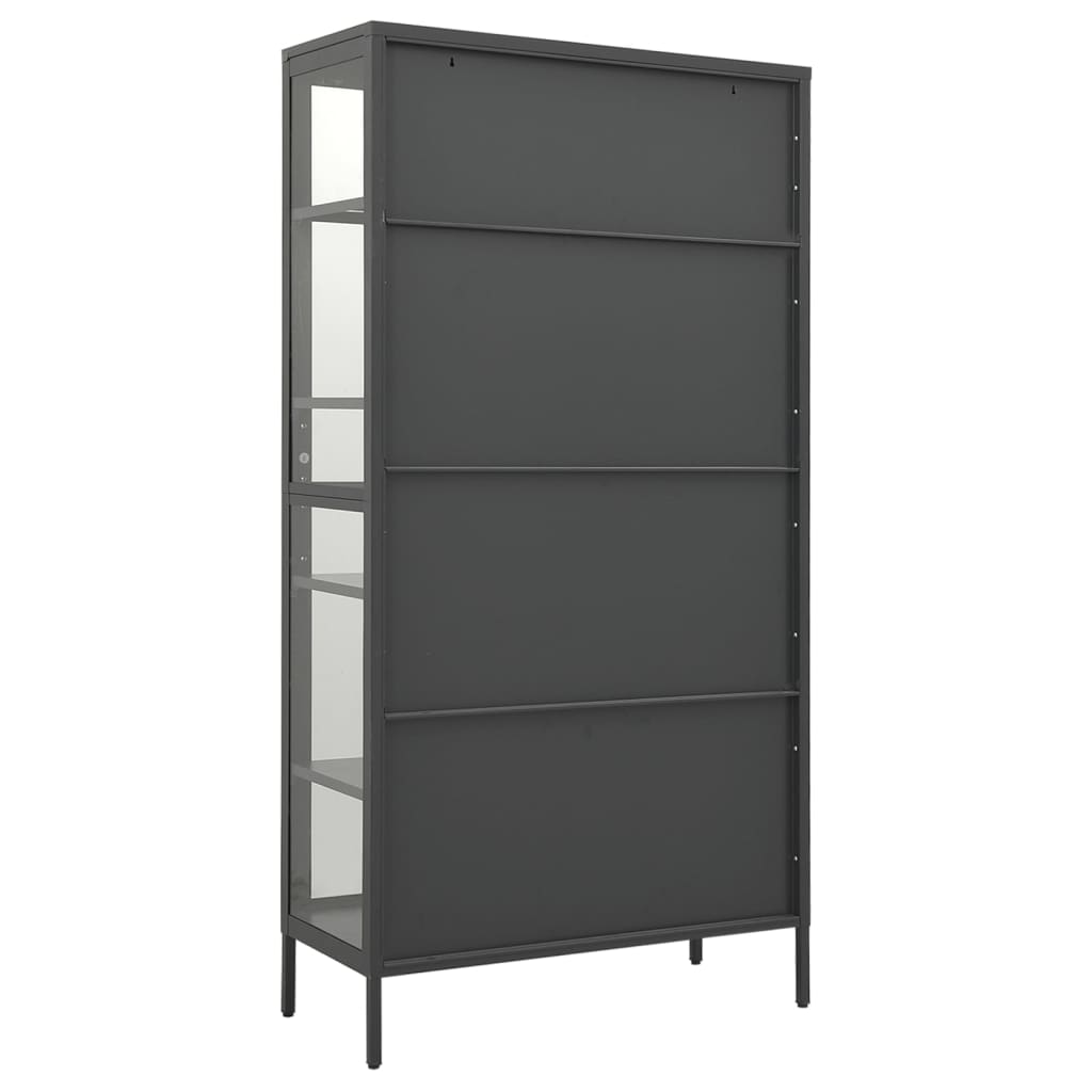 vidaXL Vitrină, antracit, 90x40x180 cm, oțel și sticlă securizată