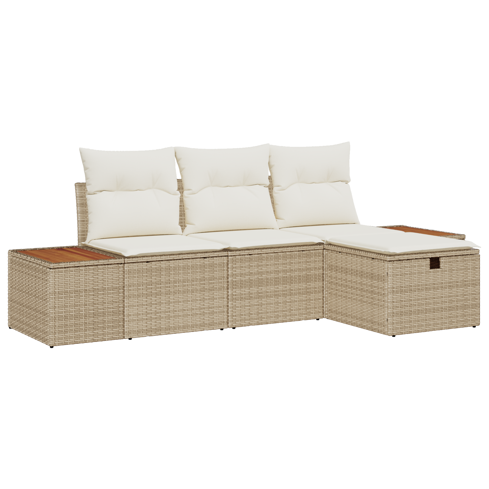vidaXL Set de canapele pentru grădină 4 pcs Bej 55 x 62 x 69 cm