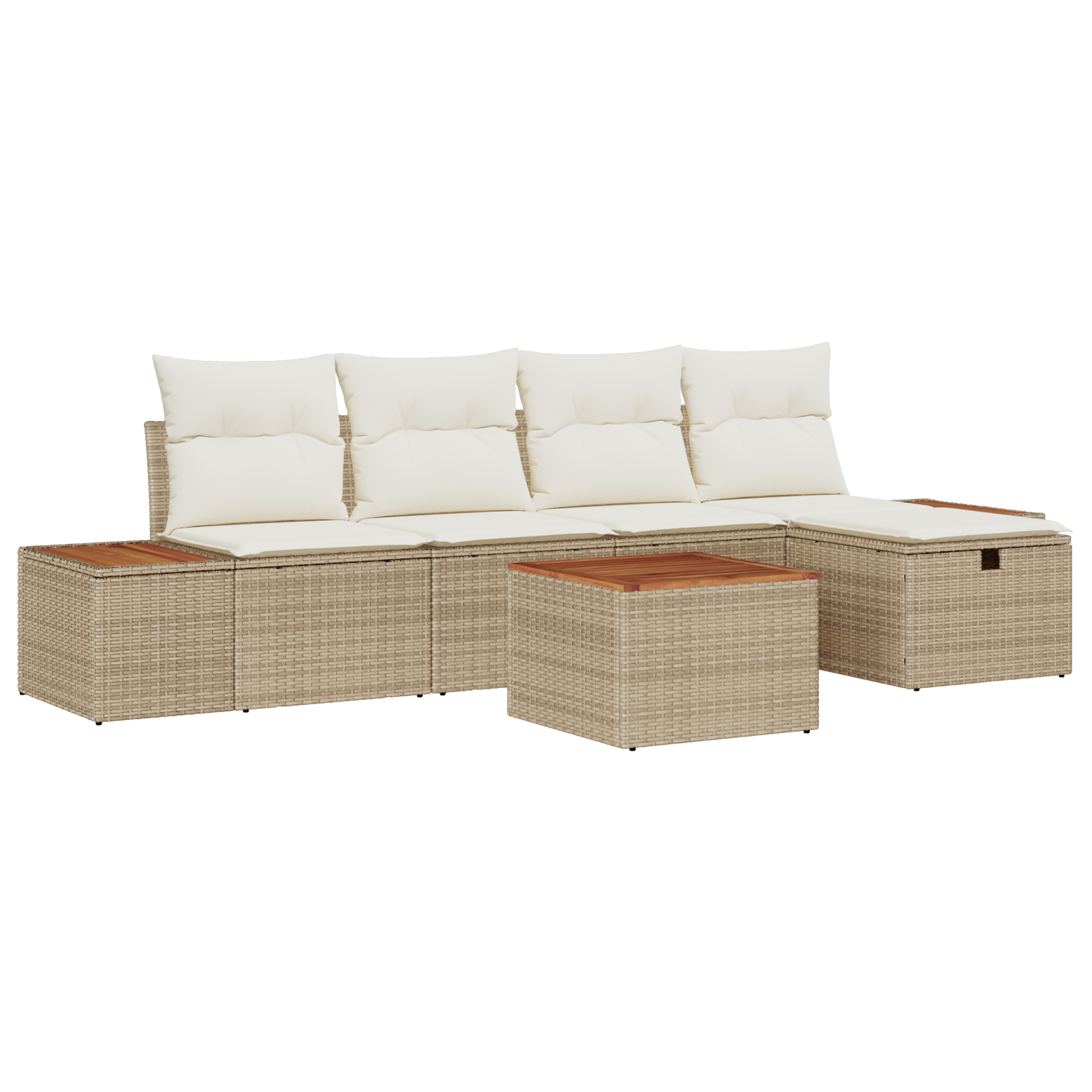 vidaXL Set de canapele pentru grădină 6 pcs Bej 55 x 62 x 69 cm