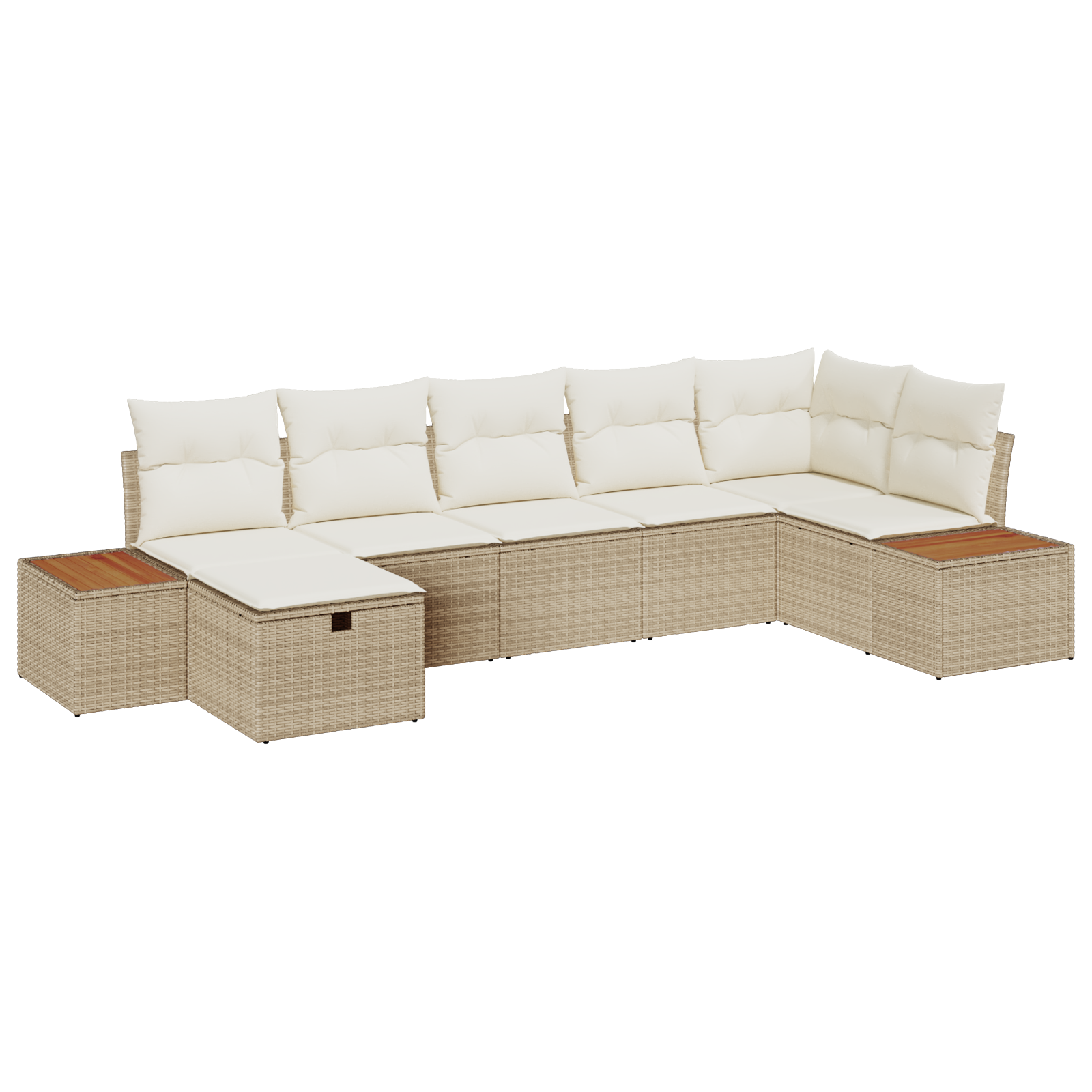 vidaXL Set de canapele pentru grădină 7 pcs Bej 55 x 62 x 69 cm