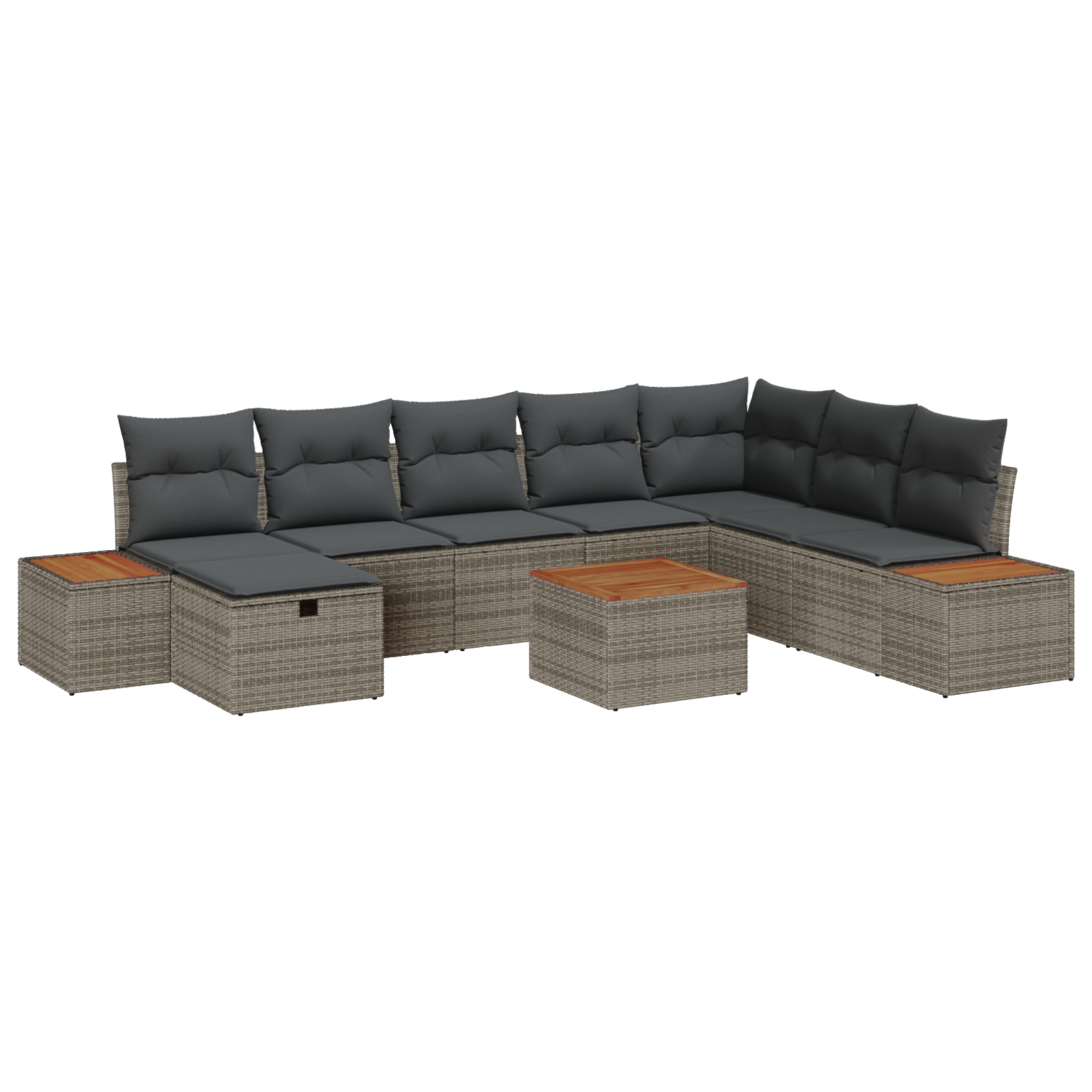 vidaXL Set de canapele pentru grădină 9 pcs Gri 55 x 62 x 69 cm