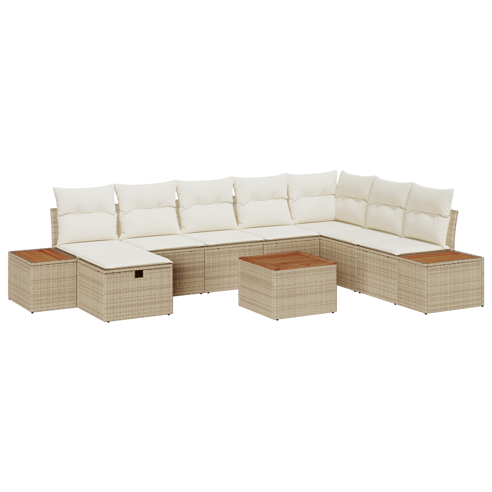 vidaXL Set de canapele pentru grădină 9 pcs Bej 55 x 62 x 69 cm