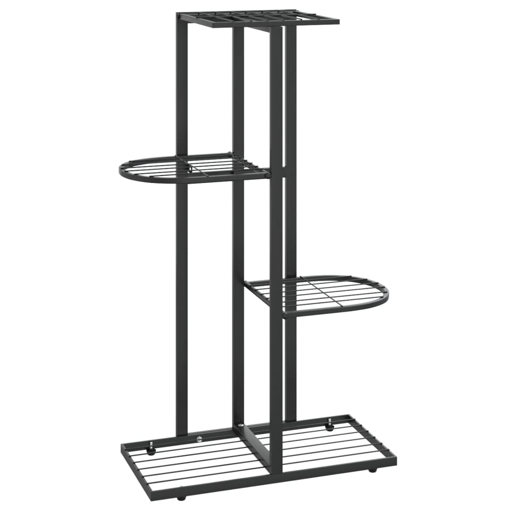vidaXL Suport pentru flori cu 4 nivele, negru, 43x22x76 cm, metal vidaXL Suport pentru flori cu 4 nivele, negru, 43x22x76 cm, metal