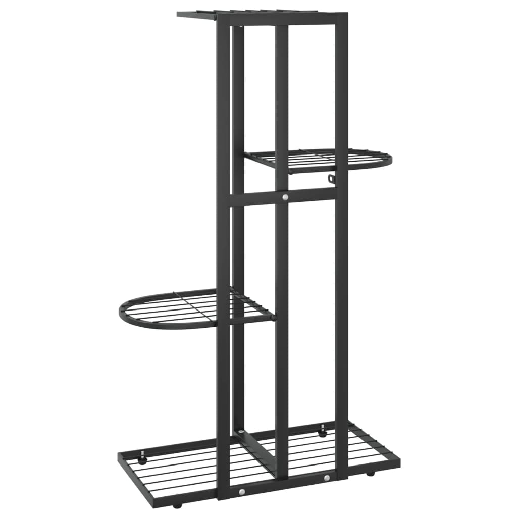 vidaXL Suport pentru flori cu 4 nivele, negru, 43x22x76 cm, metal vidaXL Suport pentru flori cu 4 nivele, negru, 43x22x76 cm, metal