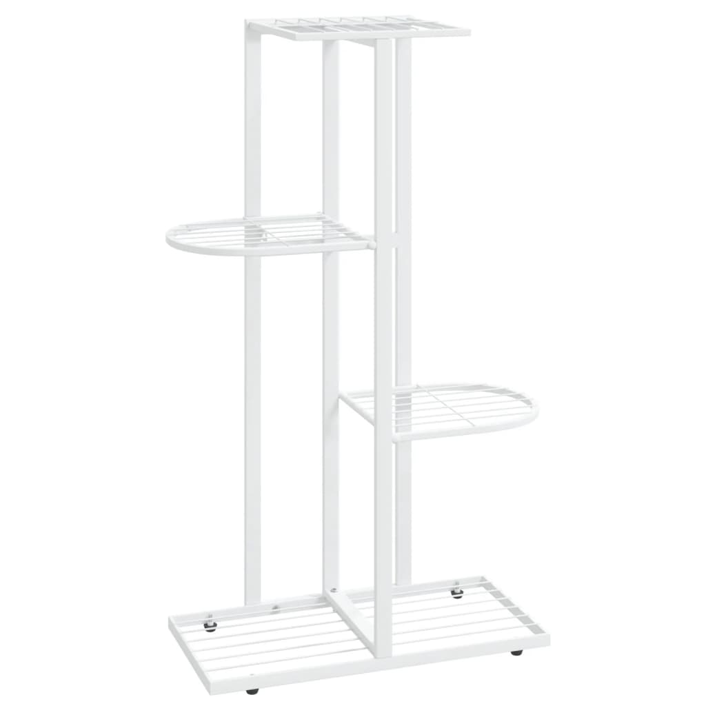 vidaXL Suport pentru flori cu 4 nivele, alb, 43x22x76 cm, metal vidaXL Suport pentru flori cu 4 nivele, alb, 43x22x76 cm, metal