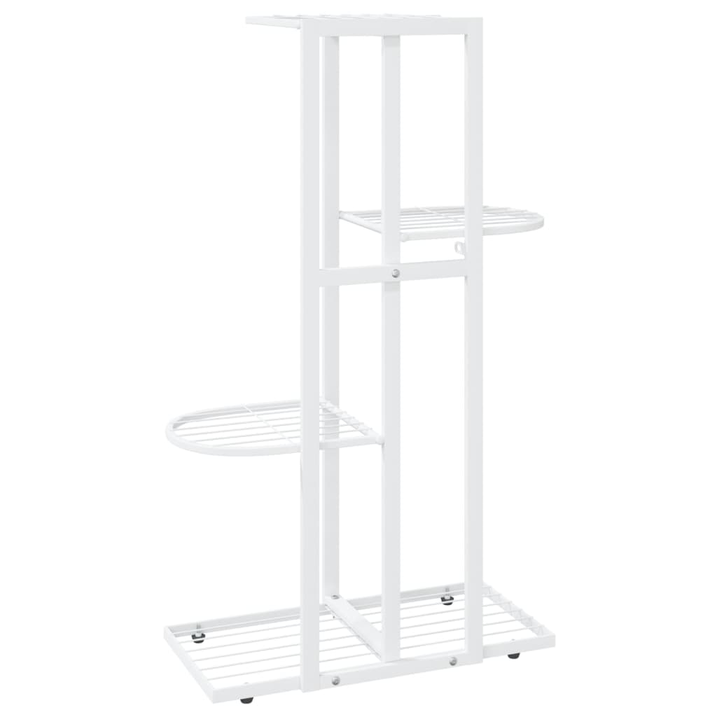 vidaXL Suport pentru flori cu 4 nivele, alb, 43x22x76 cm, metal vidaXL Suport pentru flori cu 4 nivele, alb, 43x22x76 cm, metal