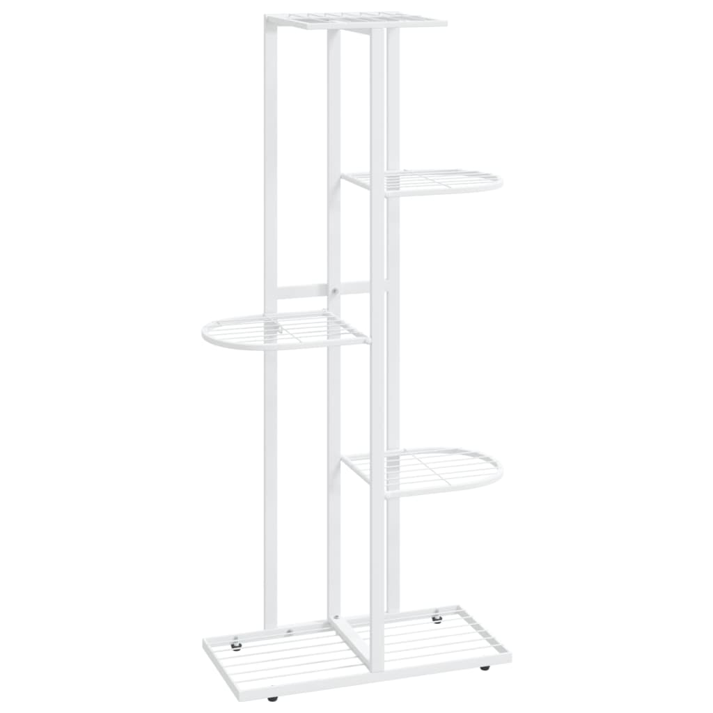 vidaXL Suport pentru flori cu 5 niveluri, alb, 43x22x98 cm, metal vidaXL Suport pentru flori cu 5 niveluri, alb, 43x22x98 cm, metal