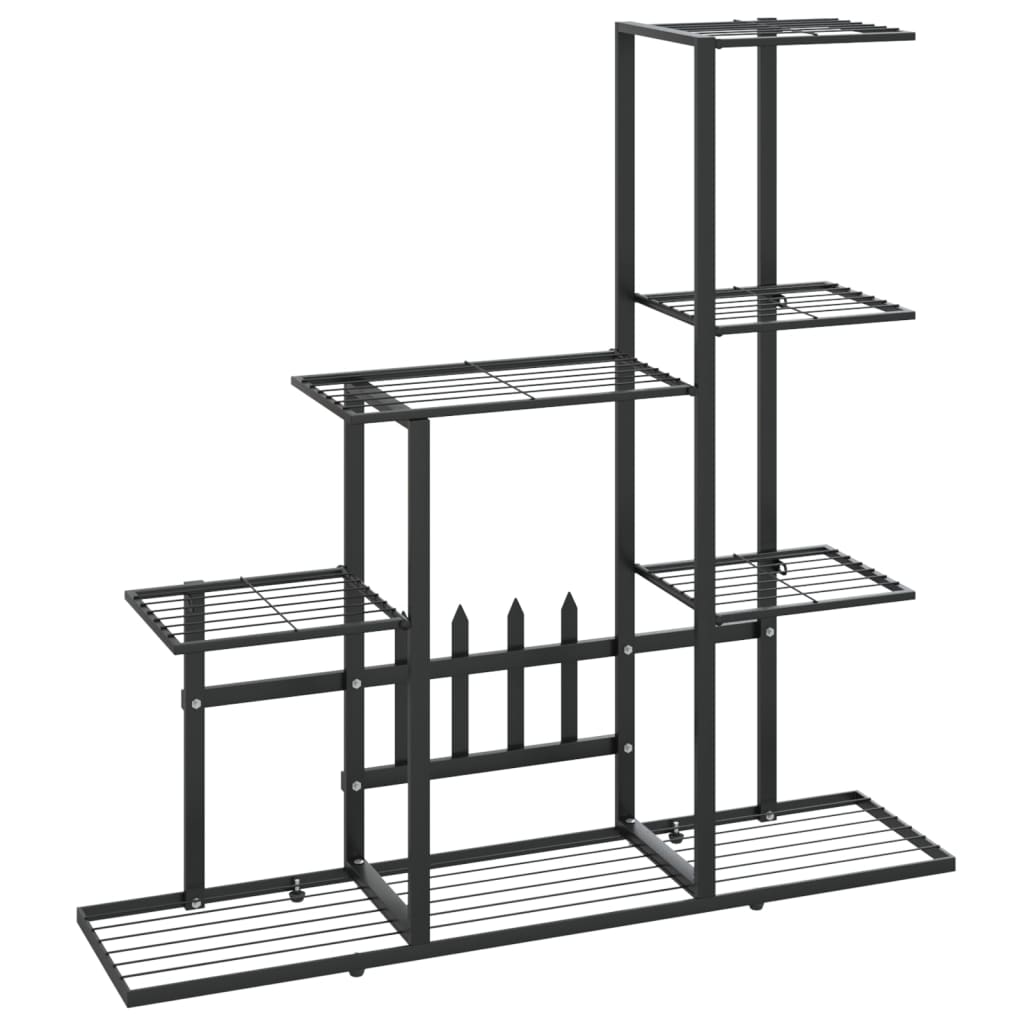 vidaXL Suport pentru flori, 94,5x25x88 cm, negru, metal vidaXL Suport pentru flori, 94,5x25x88 cm, negru, metal
