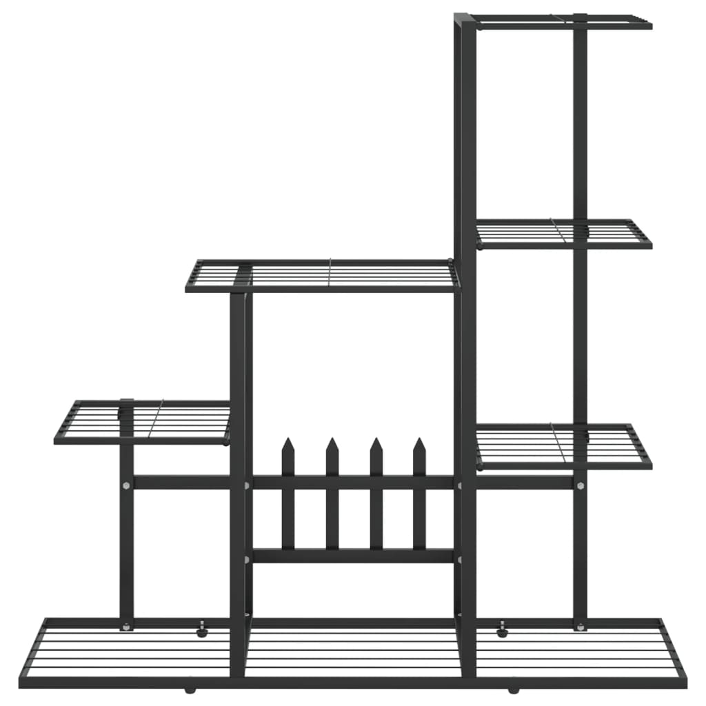 vidaXL Suport pentru flori, 94,5x25x88 cm, negru, metal vidaXL Suport pentru flori, 94,5x25x88 cm, negru, metal