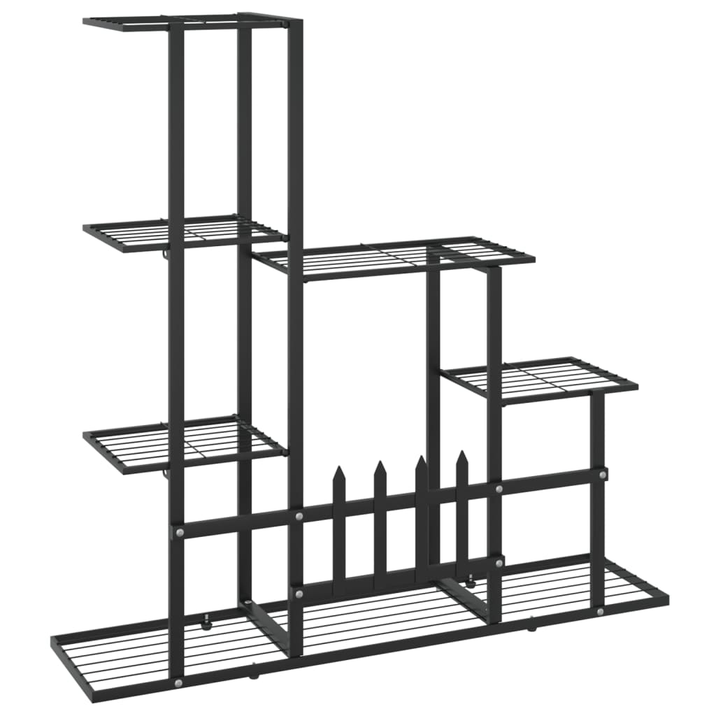 vidaXL Suport pentru flori, 94,5x25x88 cm, negru, metal vidaXL Suport pentru flori, 94,5x25x88 cm, negru, metal