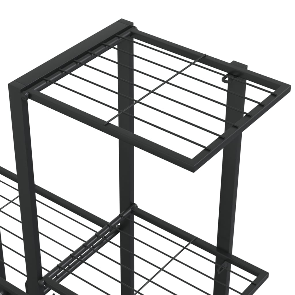 vidaXL Suport pentru flori, 94,5x25x88 cm, negru, metal vidaXL Suport pentru flori, 94,5x25x88 cm, negru, metal