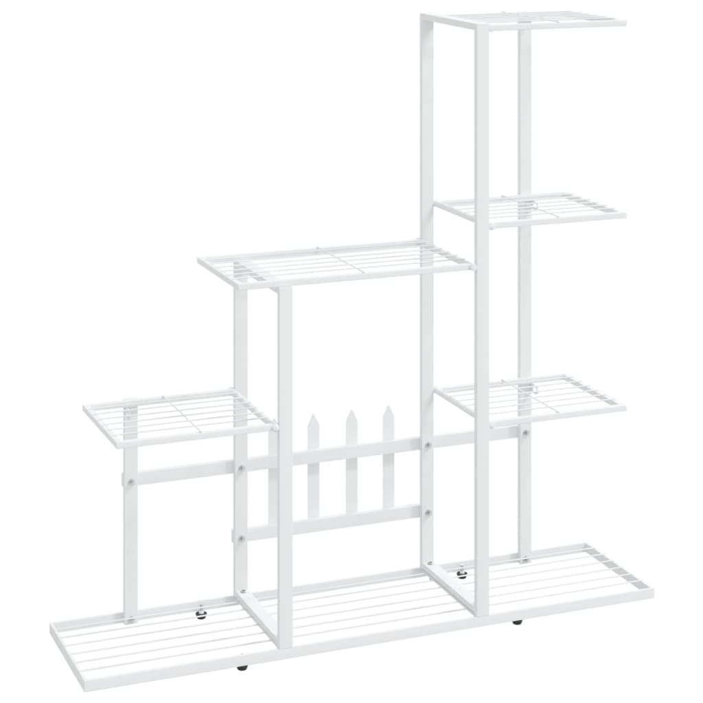 vidaXL Suport pentru flori, 94,5x25x88 cm, alb, metal vidaXL Suport pentru flori, 94,5x25x88 cm, alb, metal