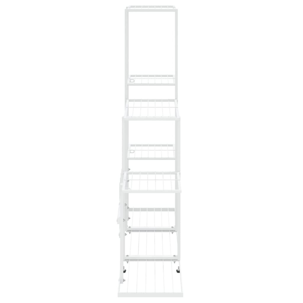vidaXL Suport pentru flori, 94,5x25x88 cm, alb, metal vidaXL Suport pentru flori, 94,5x25x88 cm, alb, metal