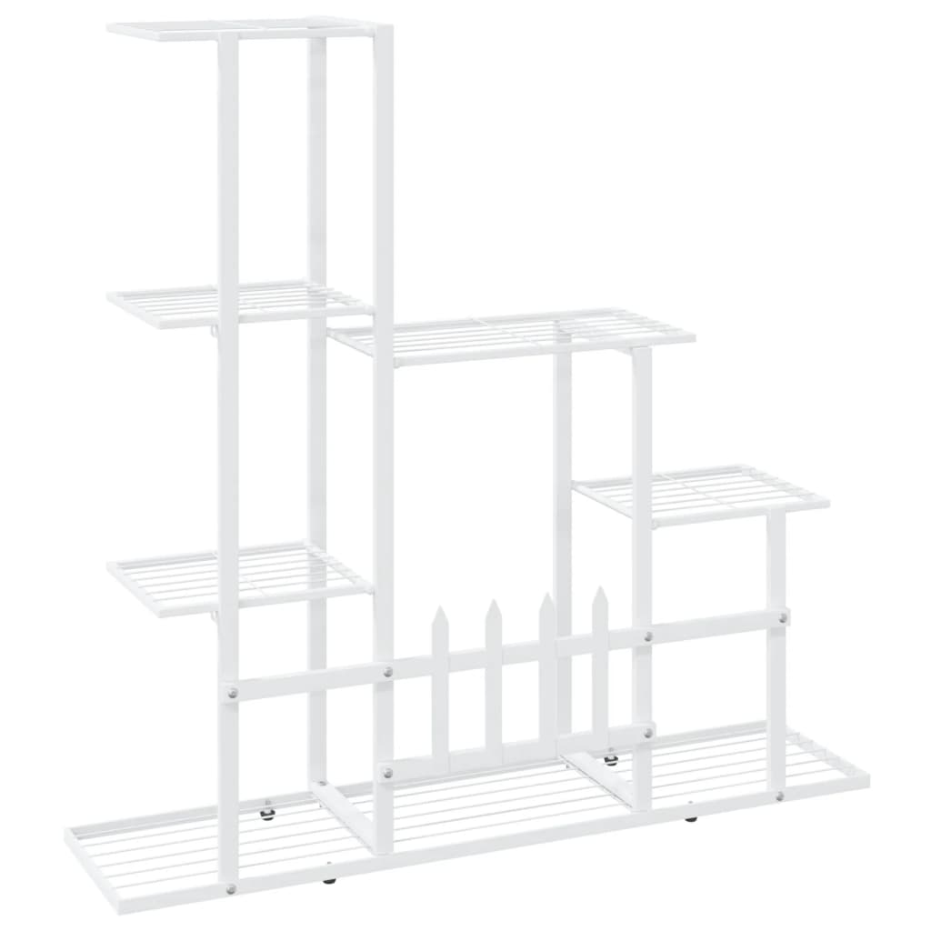 vidaXL Suport pentru flori, 94,5x25x88 cm, alb, metal vidaXL Suport pentru flori, 94,5x25x88 cm, alb, metal