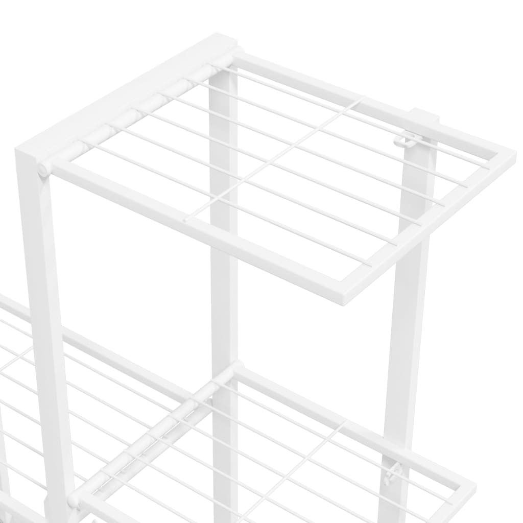 vidaXL Suport pentru flori, 94,5x25x88 cm, alb, metal vidaXL Suport pentru flori, 94,5x25x88 cm, alb, metal