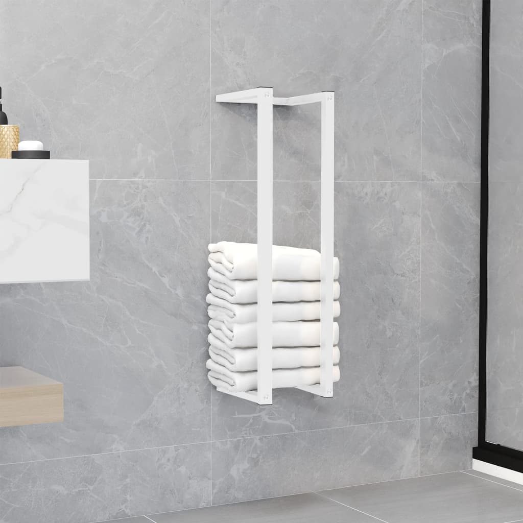 vidaXL Suport de prosoape, alb, 12,5x12,5x60 cm, oțel vidaXL Suport de prosoape, alb, 12,5x12,5x60 cm, oțel