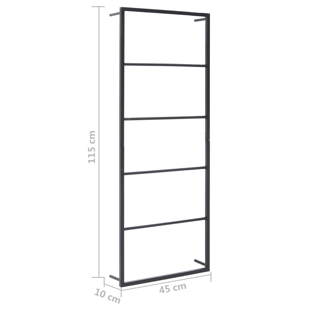 vidaXL Suport de prosoape, negru, 45x10x115 cm, oțel