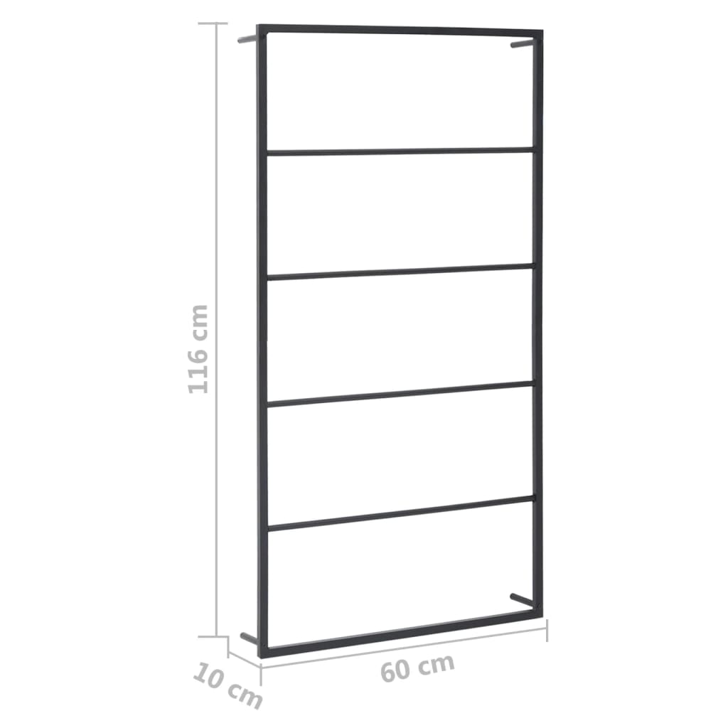 vidaXL Suport de prosoape, negru, 60x10x116 cm, oțel