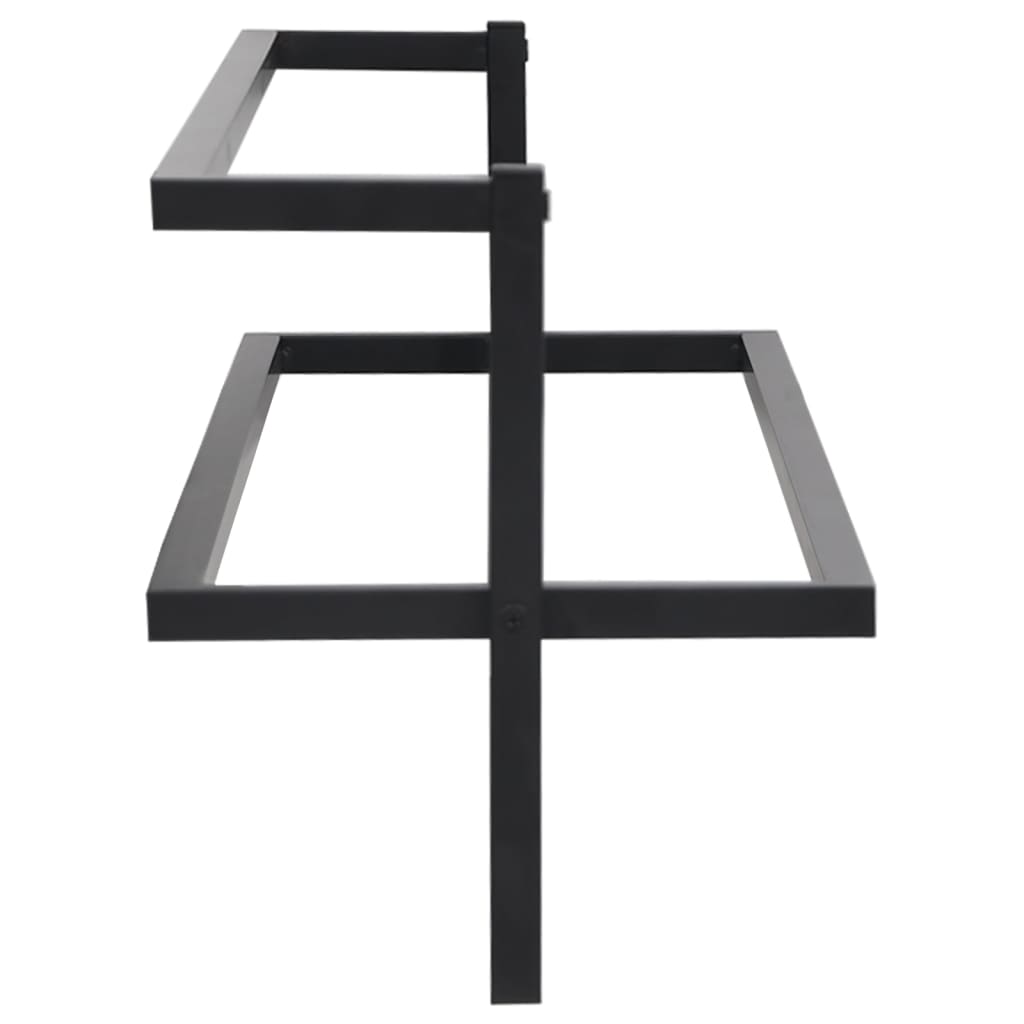 vidaXL Suport de prosoape, negru, 95x25x22 cm, fier vidaXL Suport de prosoape, negru, 95x25x22 cm, fier