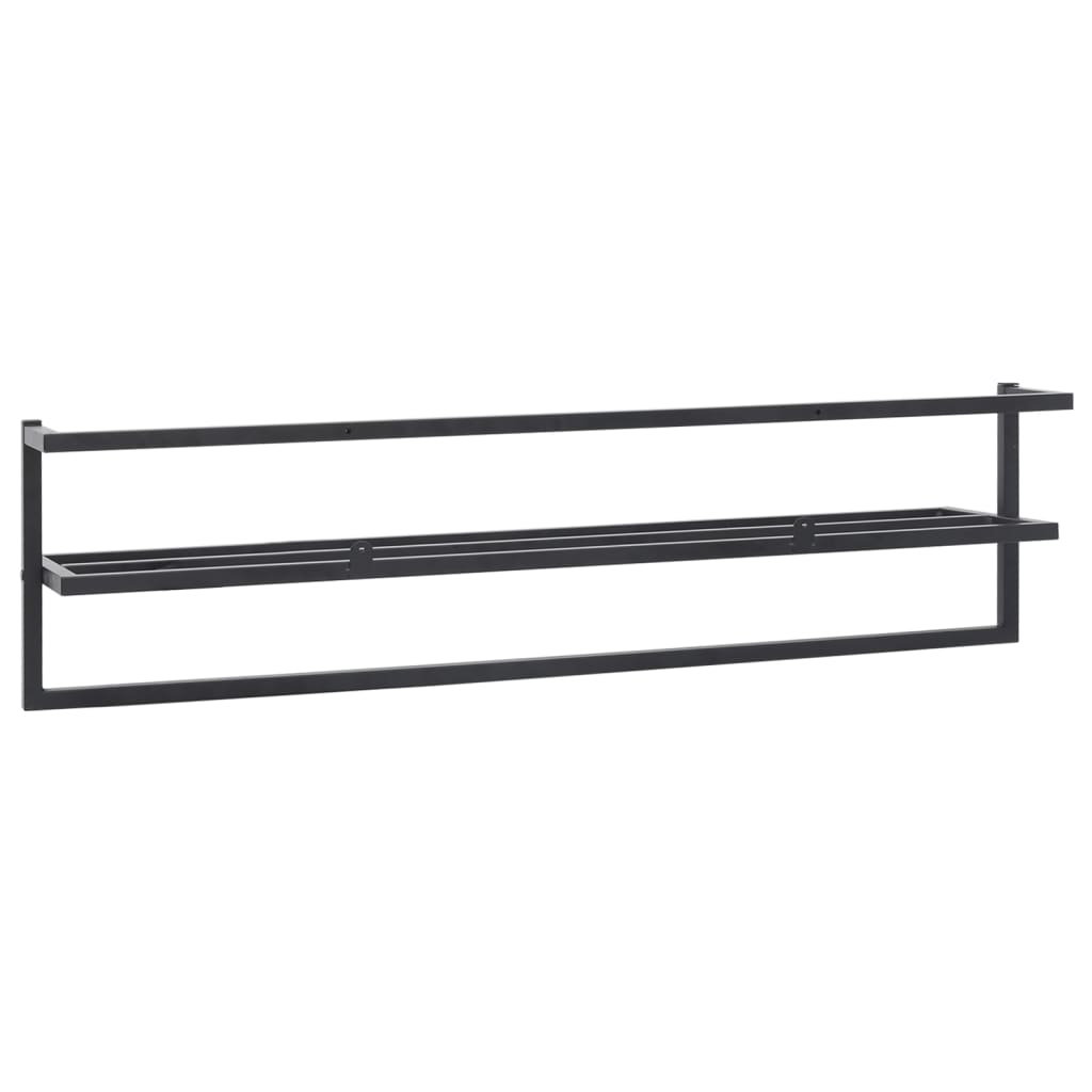 vidaXL Suport de prosoape, negru, 95x25x22 cm, fier vidaXL Suport de prosoape, negru, 95x25x22 cm, fier