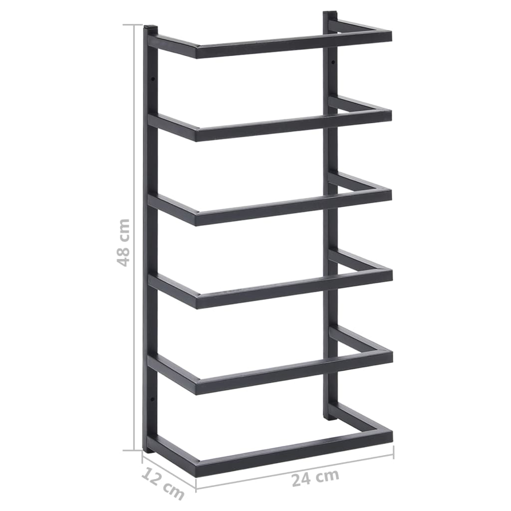 vidaXL Suport de prosoape, negru, 24x12x48 cm, oțel