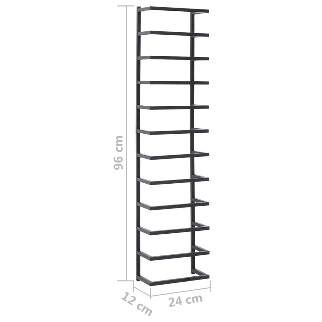 vidaXL Suport de prosoape, negru, 24x12x96 cm, oțel vidaXL Suport de prosoape, negru, 24x12x96 cm, oțel