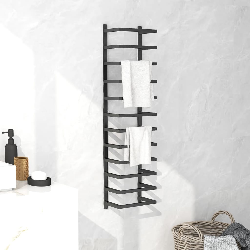 vidaXL Suport de prosoape, negru, 24x12x96 cm, oțel vidaXL Suport de prosoape, negru, 24x12x96 cm, oțel