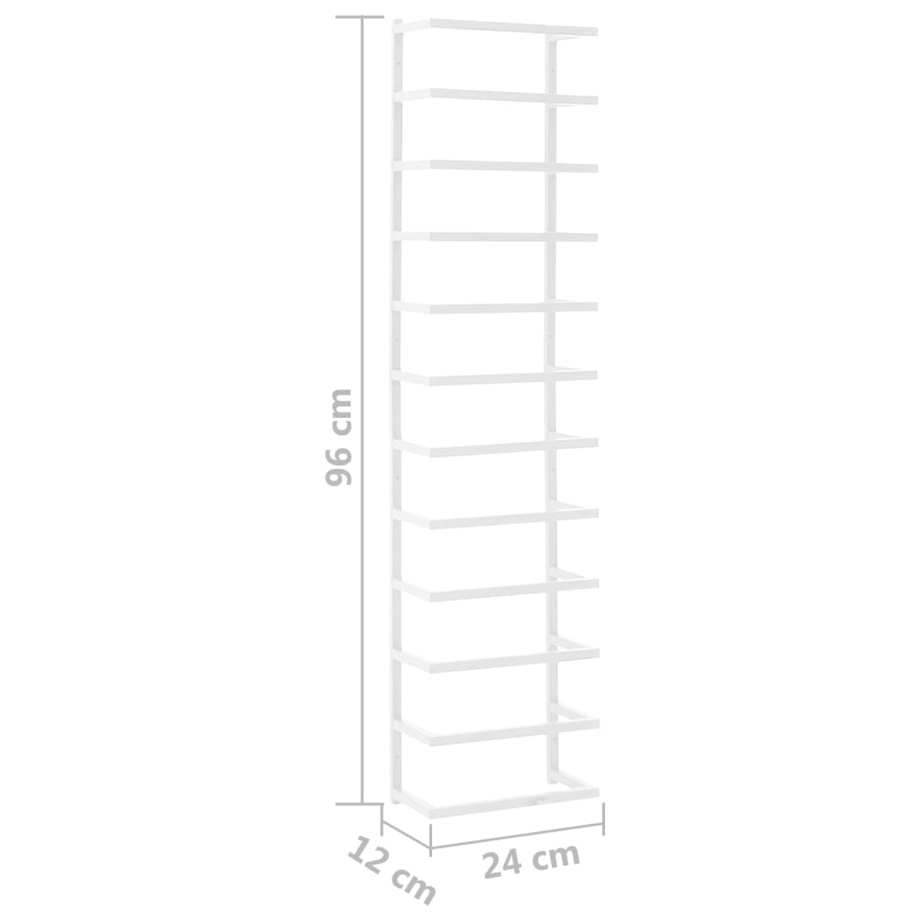 vidaXL Suport de prosoape, alb, 24x12x96 cm, oțel