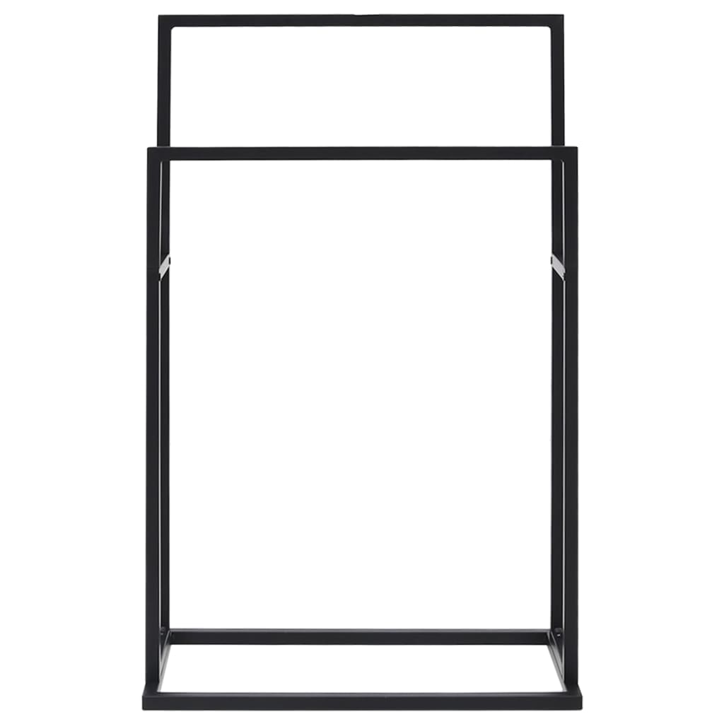 vidaXL Suport de prosoape autonom, negru, 48x24x78,5 cm, fier vidaXL Suport de prosoape autonom, negru, 48x24x78,5 cm, fier