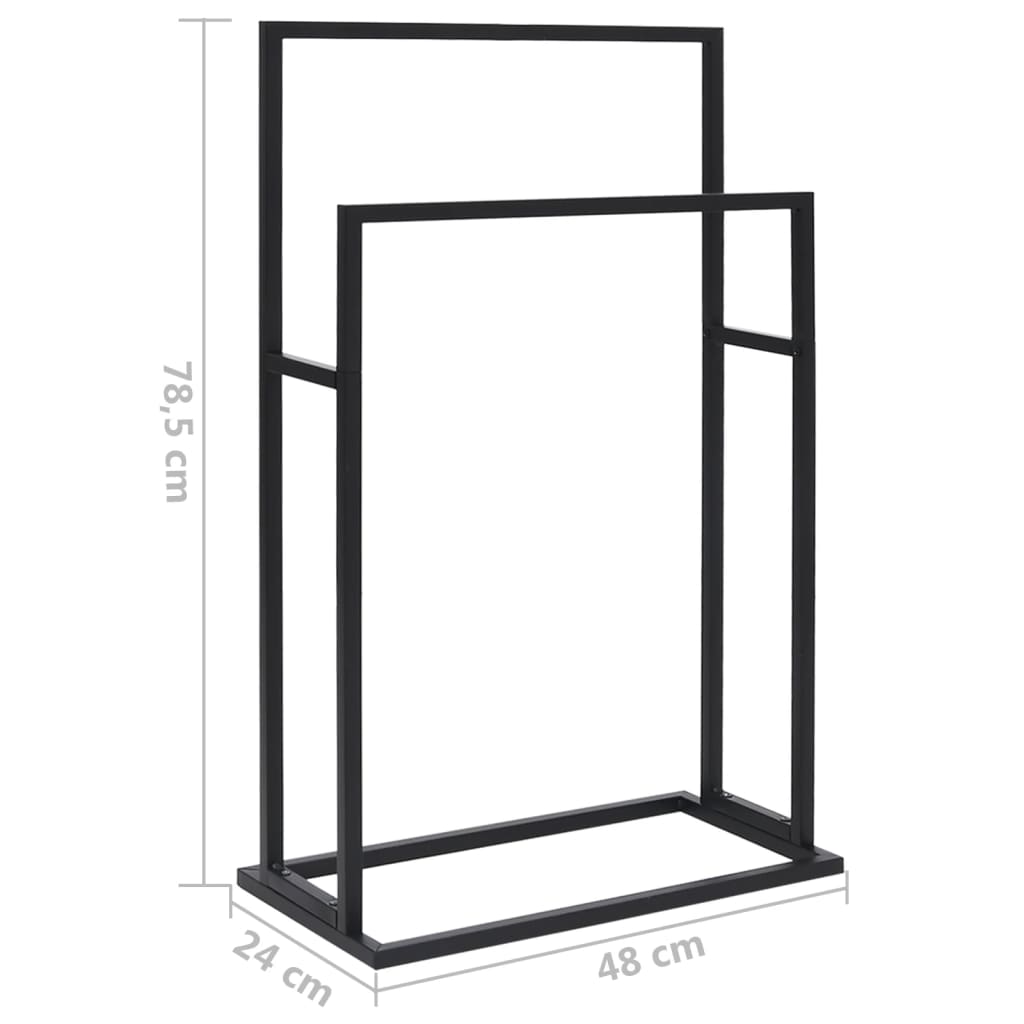 vidaXL Suport de prosoape autonom, negru, 48x24x78,5 cm, fier vidaXL Suport de prosoape autonom, negru, 48x24x78,5 cm, fier