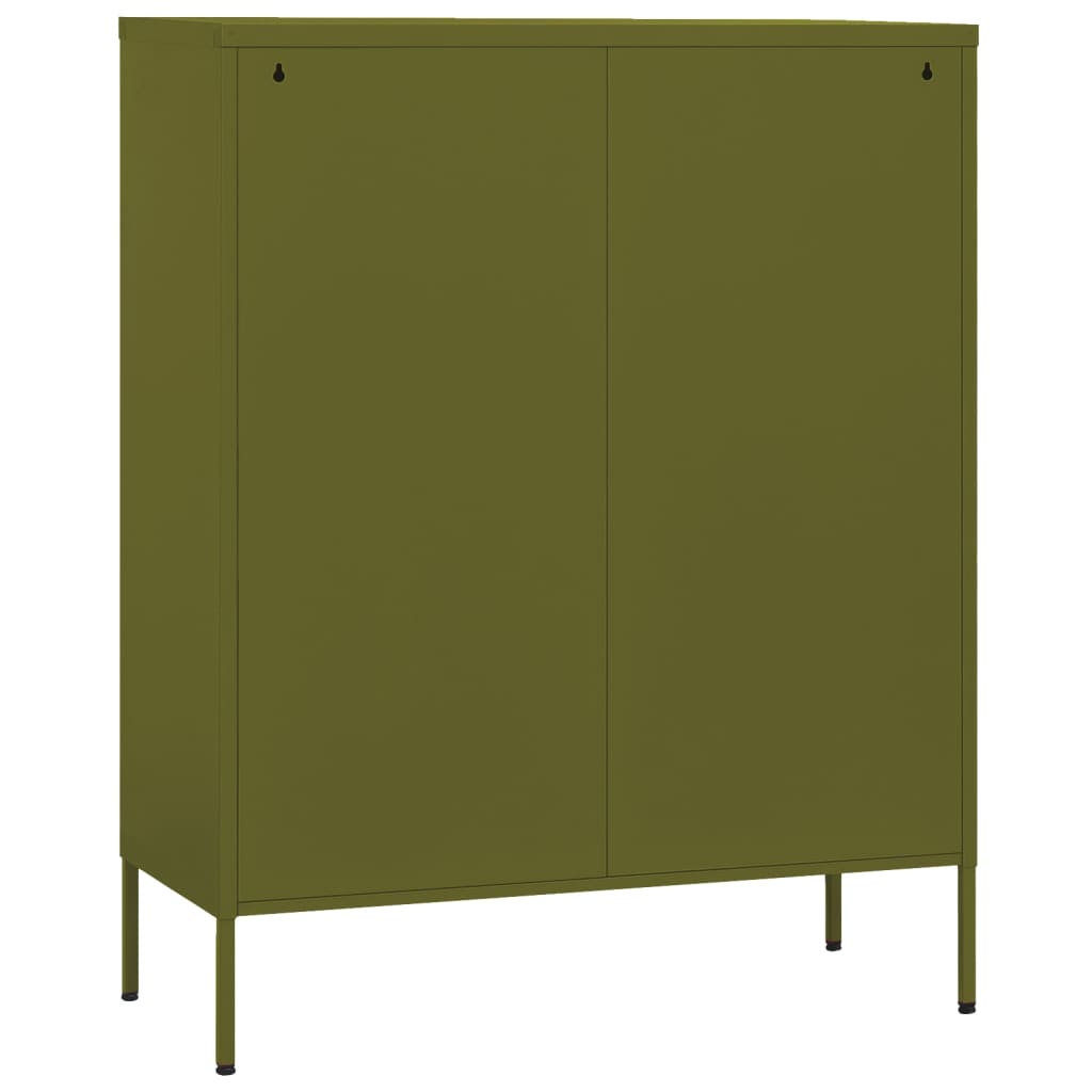 vidaXL Dulap de depozitare, verde măsliniu, 80x35x101,5 cm, oțel vidaXL Dulap de depozitare, verde măsliniu, 80x35x101,5 cm, oțel