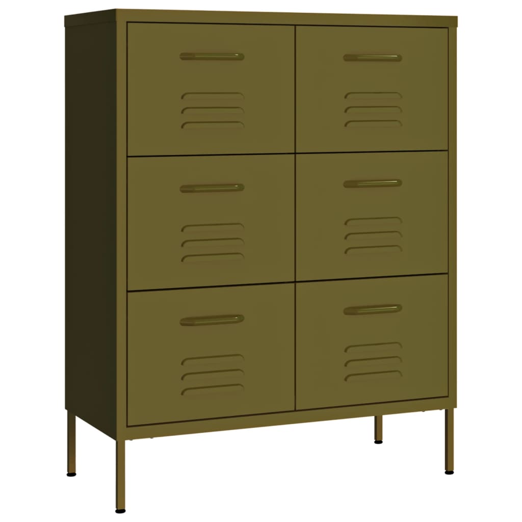 vidaXL Dulap cu sertare, verde măsliniu, 80x35x101,5 cm, oțel