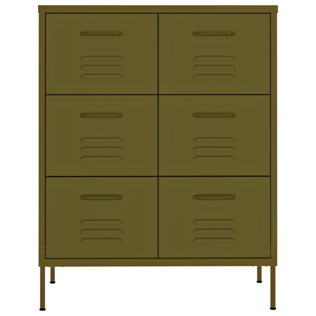 vidaXL Dulap cu sertare, verde măsliniu, 80x35x101,5 cm, oțel