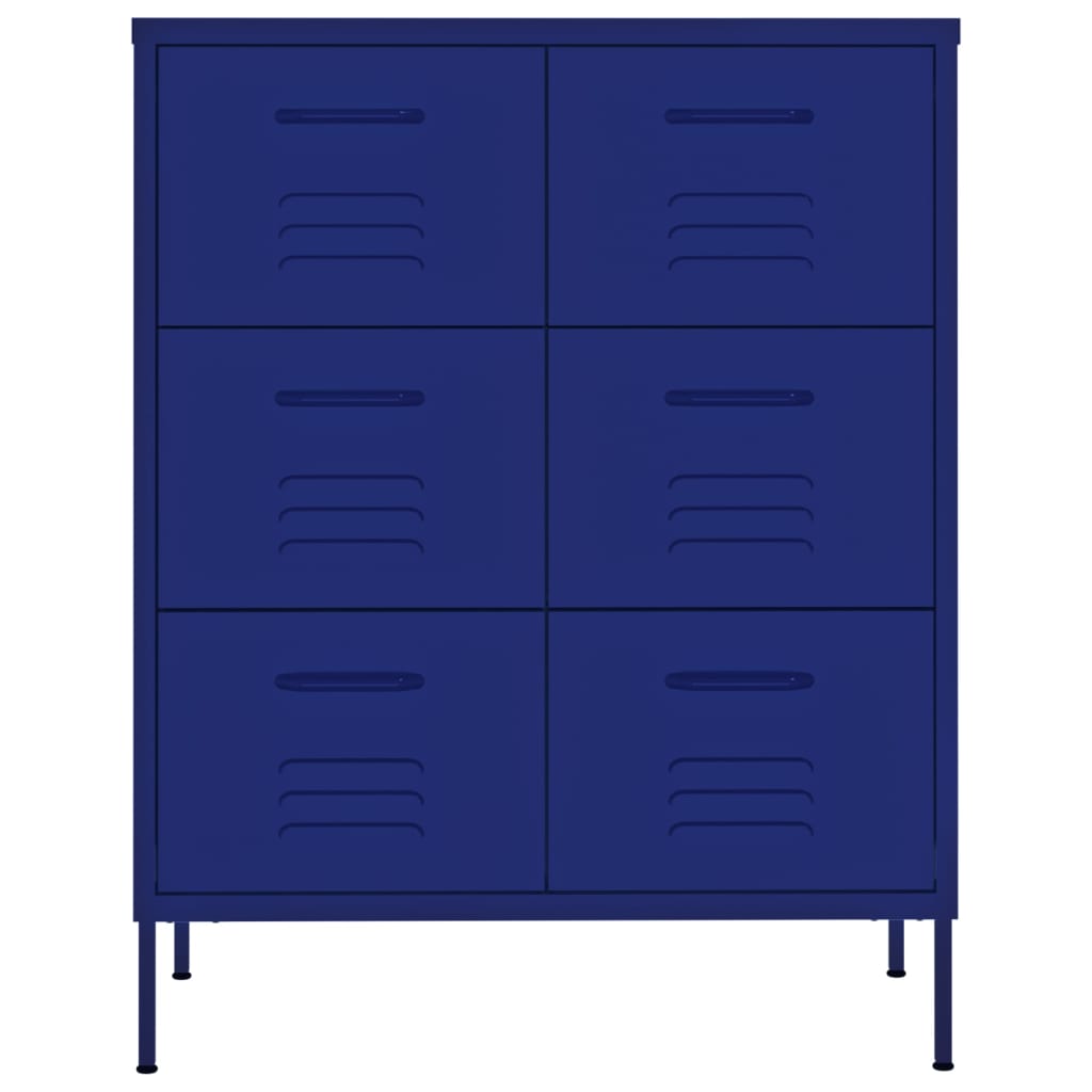 vidaXL Dulap cu sertare, bleumarin, 80x35x101,5 cm, oțel