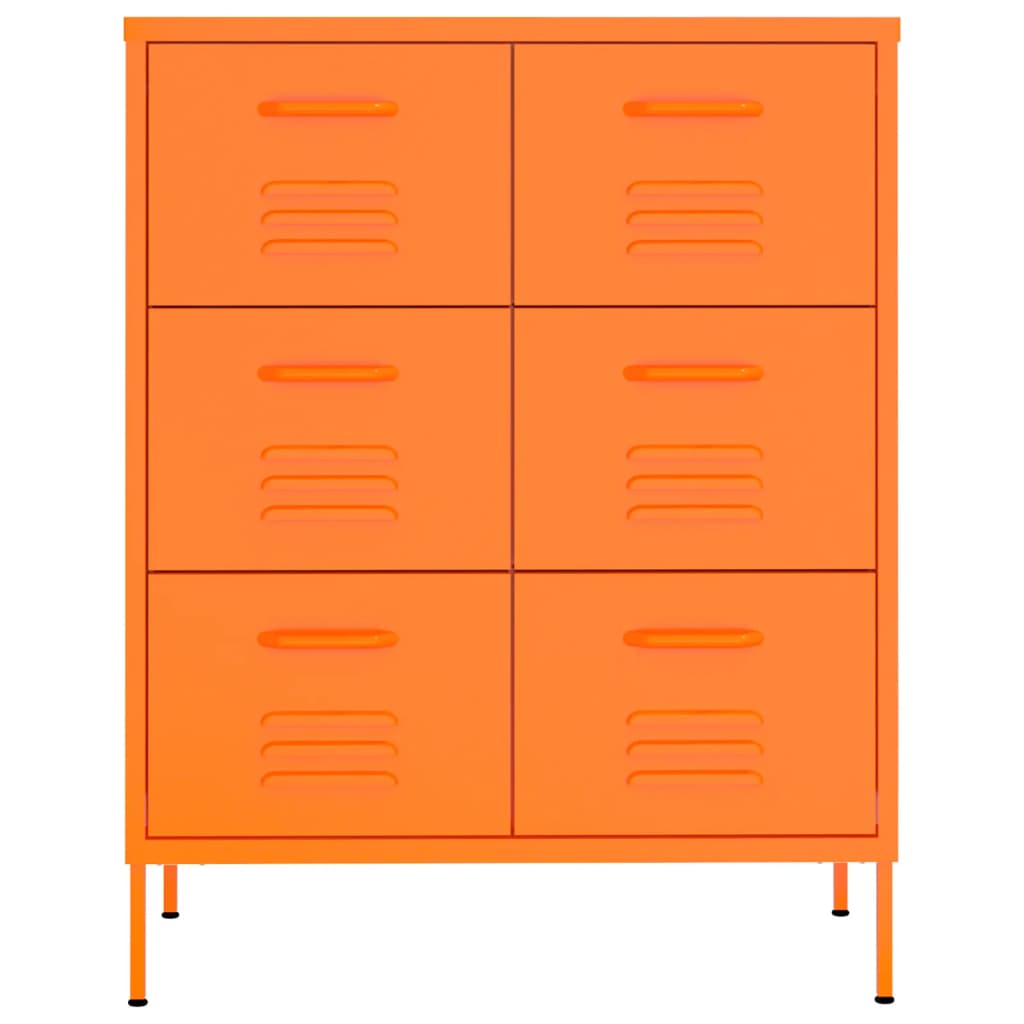 vidaXL Dulap cu sertare, portocaliu, 80x35x101,5 cm, oțel vidaXL Dulap cu sertare, portocaliu, 80x35x101,5 cm, oțel