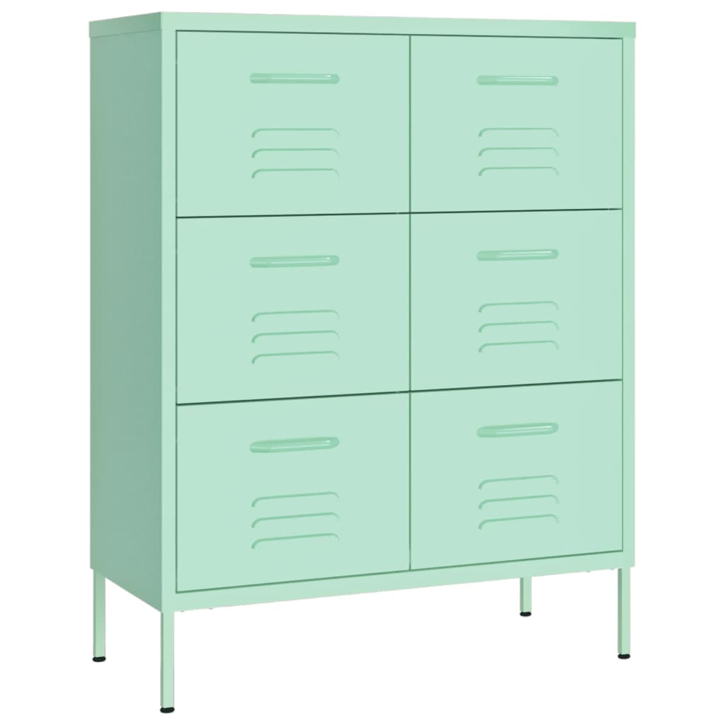 vidaXL Dulap cu sertare, verde mentă, 80x35x101,5 cm, oțel vidaXL Dulap cu sertare, verde mentă, 80x35x101,5 cm, oțel