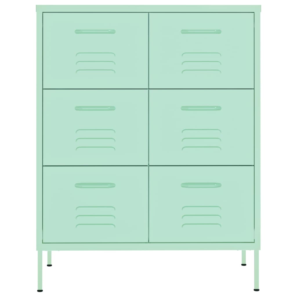 vidaXL Dulap cu sertare, verde mentă, 80x35x101,5 cm, oțel vidaXL Dulap cu sertare, verde mentă, 80x35x101,5 cm, oțel
